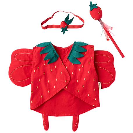 Déguisement fée enfant avec ailes, baguette et bandeau – Dès 3 ans Rouge, jaune, vert 1 - vertbaudet enfant 