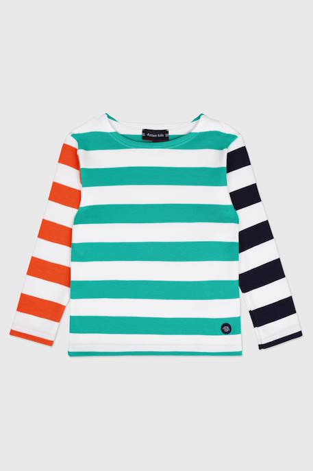 Marinière fantaisie en coton épais enfant Blanc / delhi / icaro / de+Blanc / icaro / marine dee 3 - vertbaudet enfant 
