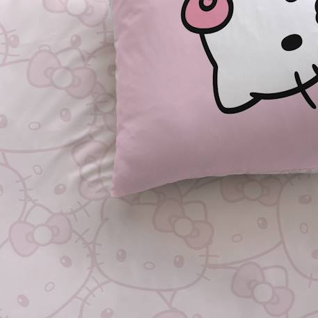 Parure de lit imprimée 100% coton, hello kitty cute Rose 2 - vertbaudet enfant 