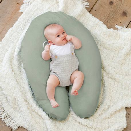 Coussin de grossesse et allaitement comfy big Gris foncé+Terracotta+Vert 13 - vertbaudet enfant 