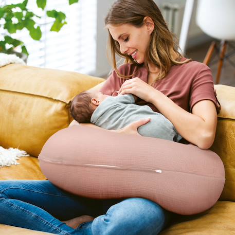Coussin de grossesse et allaitement comfy big Gris foncé+Rose+Terracotta 10 - vertbaudet enfant 