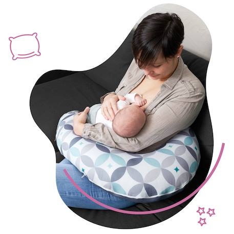 Coussin de grossesse et allaitement Fluffy+Graphique+Plumes 10 - vertbaudet enfant 