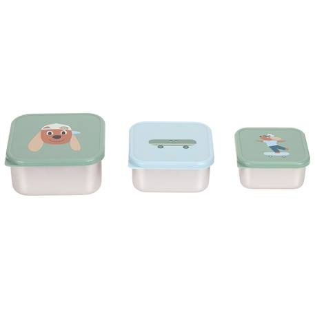 Lot de 3 boites gigognes en inox tiny team dog Vert 5 - vertbaudet enfant 