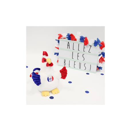 Peluche Équipe de France - fff coq bleu blanc rouge sonore 25 cm Blanc 3 - vertbaudet enfant 