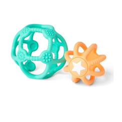 Jouet-Premier âge-Lot de 2 flexi balles - vert et orange
