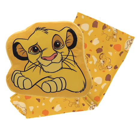 Coussin plaid disney  2 en 1 roi lion simba polyester Orange fonce 1 - vertbaudet enfant 