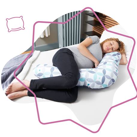 Coussin de grossesse et allaitement Fluffy+Graphique+Plumes 8 - vertbaudet enfant 