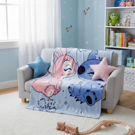 Plaid disney 2 en 1 angel et stitch polyester Bleu 2 - vertbaudet enfant 