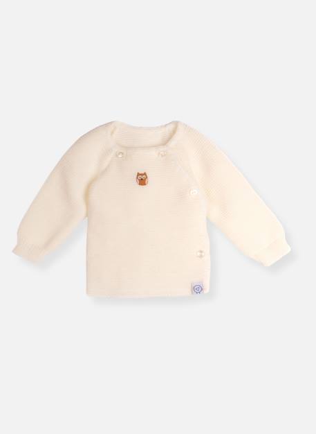 Brassière broderie chouette Blanc+Bleu tradewinds+Gris vert+Rose misty 1 - vertbaudet enfant 