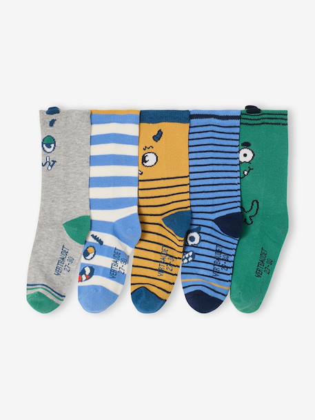 Lot de 5 paires chaussettes garçon bleu 2 - vertbaudet enfant 