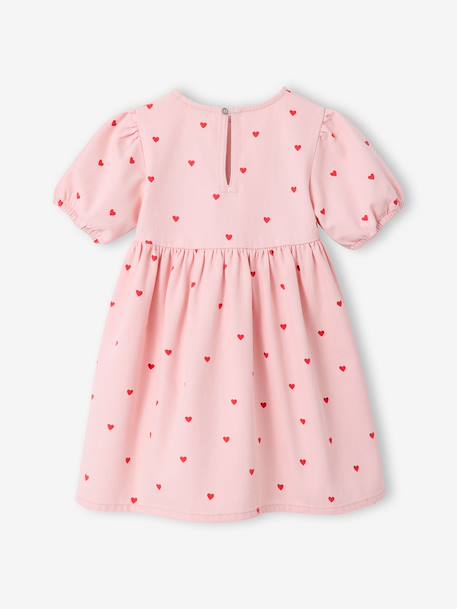 Robe fille manches ballon denim brut+rose+stone+vanille 6 - vertbaudet enfant 