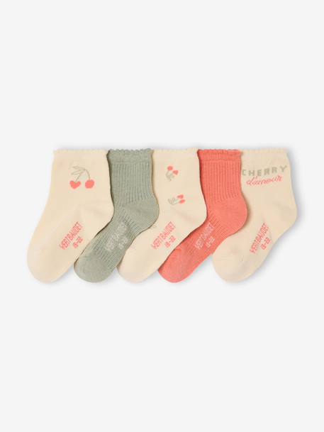 Bébé-Chaussettes, Collants-Lot de 5 paires de chaussettes bébé fille