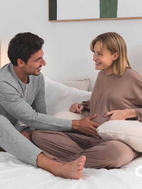 Coussin de maternité Doomoo beige imprimé+Buddy ethnic+Buddy taupe+Tetra sand 23 - vertbaudet enfant 
