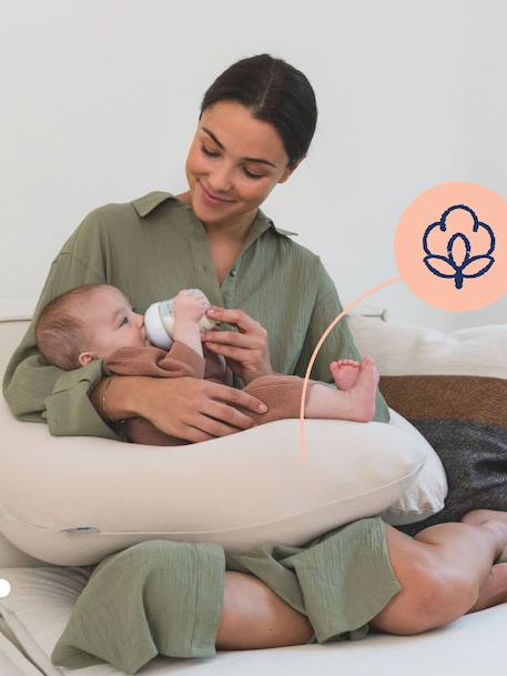 Coussin de maternité Doomoo beige imprimé+Buddy ethnic+Buddy taupe+Tetra sand 24 - vertbaudet enfant 