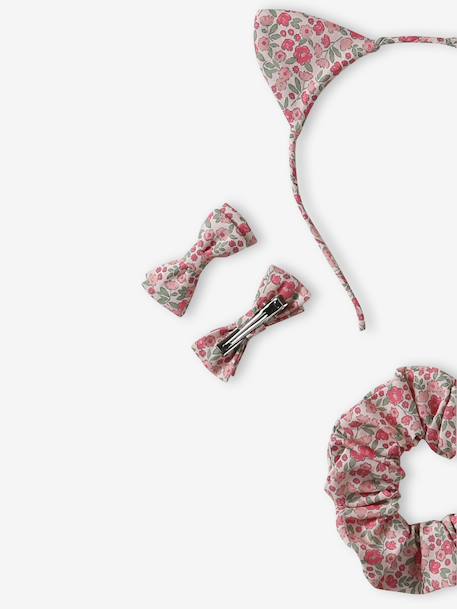 Coffret accessoires fille coton imprimé fleuri rose pâle 3 - vertbaudet enfant 
