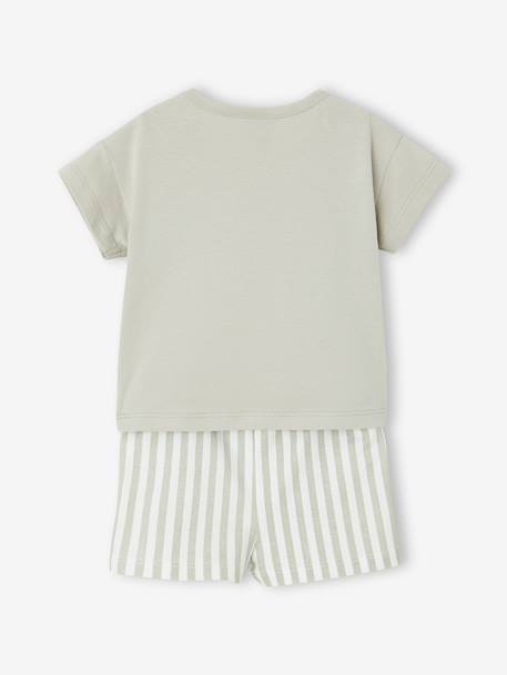 Ensemble Hello Kitty T-shirt et short rayé vert 4 - vertbaudet enfant 