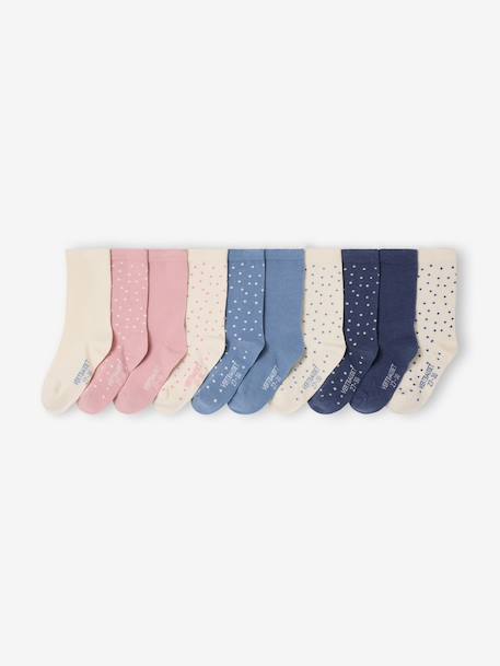 Lot 10 chaussettes fille à pois écru 1 - vertbaudet enfant 