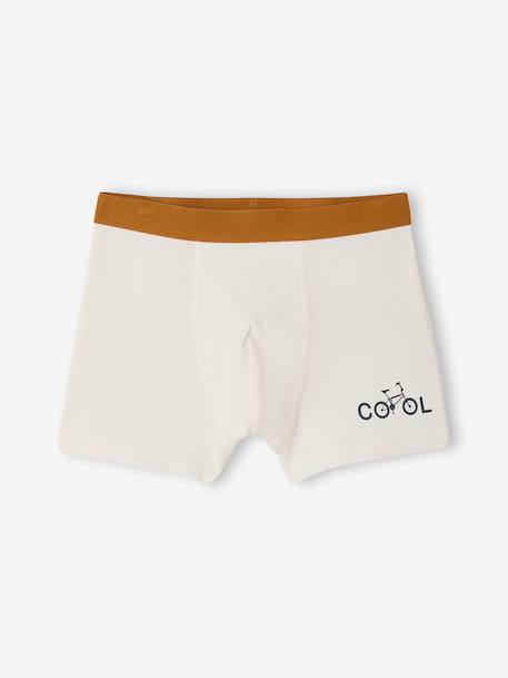Lot 5 boxers garçon vélo écru 2 - vertbaudet enfant 