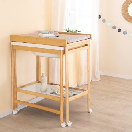 Table à langer avec baignoire coulissante + matelas à langer déperlant roba style Blanc / gris argenté+Bois naturel / gris argenté 11 - vertbaudet enfant 