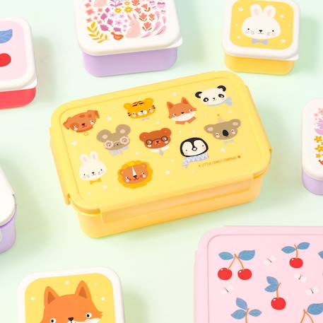 Lunch box amis des animaux Jaune, orange, blanc 4 - vertbaudet enfant 