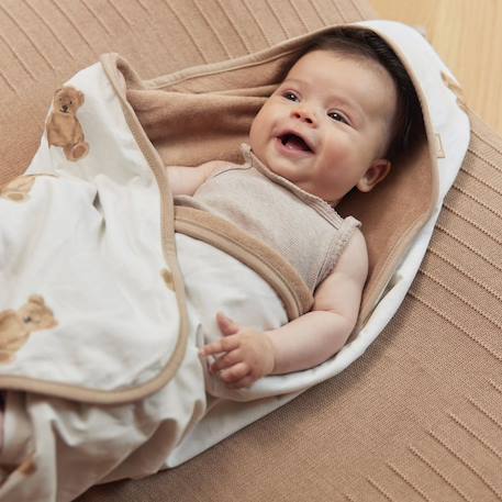 Cape de bain ours teddy bear (75 x 75 cm) Blanc, marron clair 5 - vertbaudet enfant 