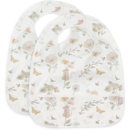 Lot de 2 bavoirs imperméables Beige, blanc+Blanc, vert, jaune+Ecru, marron+Ecru, vert+Marron chataigne+Rose des bois 7 - vertbaudet enfant 
