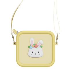Jouet-Multimédia-Sac pour appareil photo en silicone lapin des fleurs