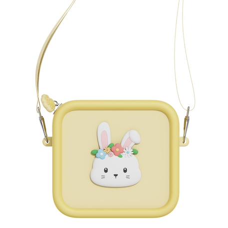 Sac pour appareil photo en silicone lapin des fleurs Jaune, blanc, bleu 1 - vertbaudet enfant 