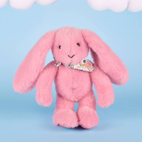 Peluche lapin fleurette 25 cm Blanc+Bleu+Orange+Rose+Vert 23 - vertbaudet enfant 