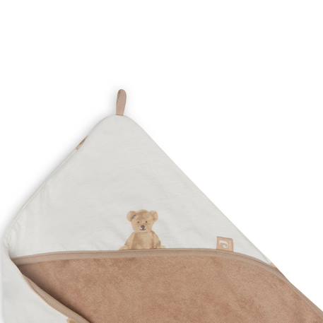 Cape de bain ours teddy bear (75 x 75 cm) Blanc, marron clair 3 - vertbaudet enfant 