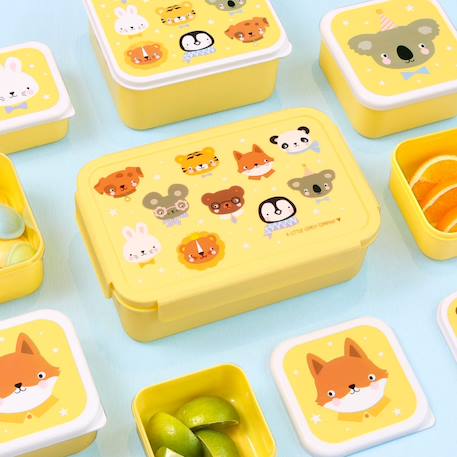 Lunch box amis des animaux Jaune, orange, blanc 5 - vertbaudet enfant 