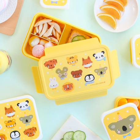 Lunch box amis des animaux Jaune, orange, blanc 3 - vertbaudet enfant 