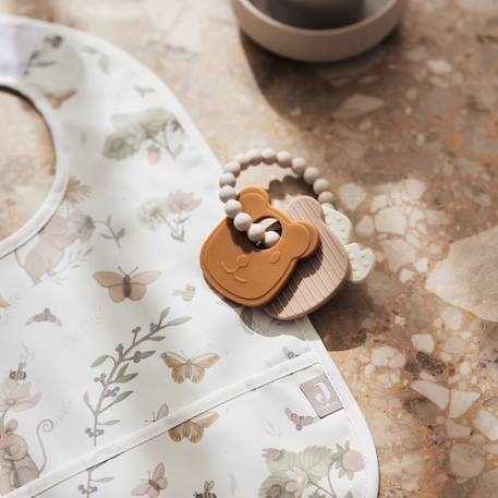Lot de 2 bavoirs imperméables Beige, blanc+Blanc, vert, jaune+Ecru, marron+Ecru, vert+Marron chataigne+Rose des bois 10 - vertbaudet enfant 