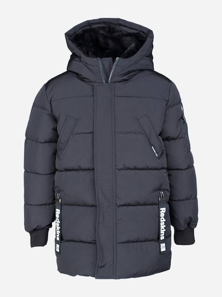 Doudoune longue à capuche Noir 1 - vertbaudet enfant 