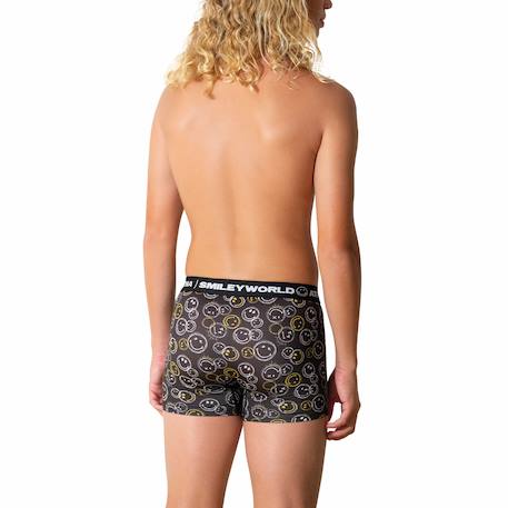 Boxer garçon smileyworld® i Bleu jean imprimé+Noir imprimé+Noir imprimé smiley+Noir Multicolore imprimé+Noir Multicolore imprimé 15 - vertbaudet enfant 