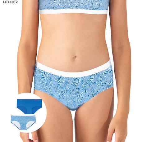 Lot de 2 boxers sans couture fashion Bleu 2 - vertbaudet enfant 