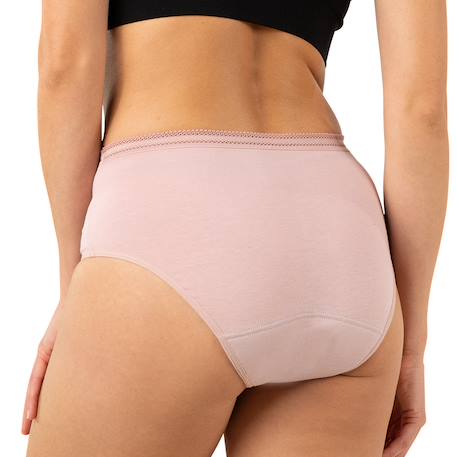 Culotte menstruelle taille haute femme Noir+Rose vintage 7 - vertbaudet enfant 
