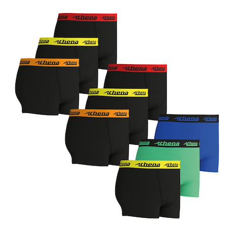Lot de 9 boxers garçon trio choc ecopack Noir orange-noir rouge-noir jaune-vert-bleu+Noir-rouge-bleu 2 - vertbaudet enfant 