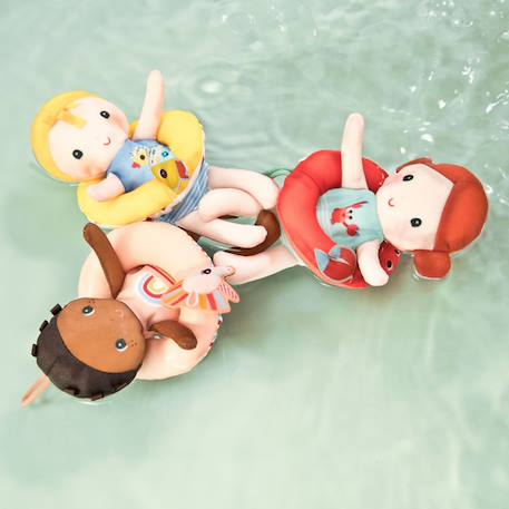 Poupée de bain axelle Bleu, jaune, saumon+Marron, rose+Orange, rouge, vert d'eau 5 - vertbaudet enfant 