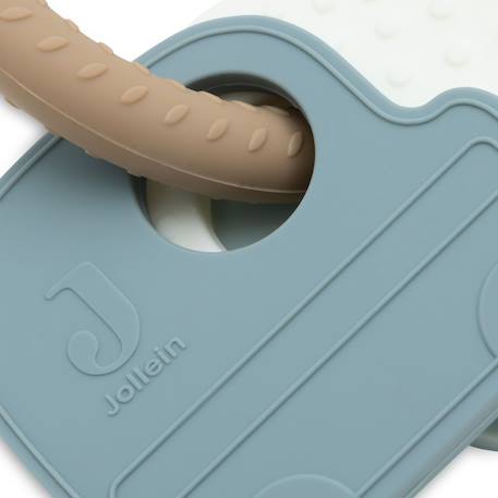 Anneau de dentition en silicone on the go Bleu, blanc, marron 3 - vertbaudet enfant 