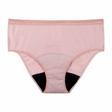 Culotte menstruelle taille haute femme Noir+Rose vintage 8 - vertbaudet enfant 