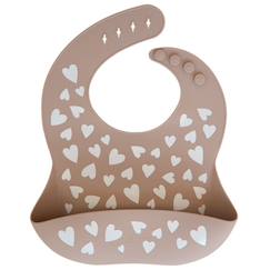 Puériculture-Bavoir en silicone fall in love taupe rose