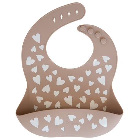 Bavoir en silicone fall in love taupe rose Taupe rose 1 - vertbaudet enfant 