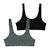 Lot de 2 brassières fille ecopack athena fille Floral-rose poudre+Motif-noir 10 - vertbaudet enfant 