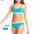 Lot de 2 brassières coton ultra doux by  fille Bleu lagon-gris chiné 2 - vertbaudet enfant 