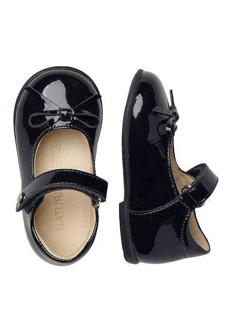 Ballerines en verni avec sangle ballet Bleu nuit- 4 - vertbaudet enfant 