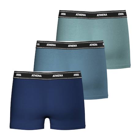 Lot de 3 boxers garçon my petit prix Marine-vert+Noir-noir-noir 3 - vertbaudet enfant 