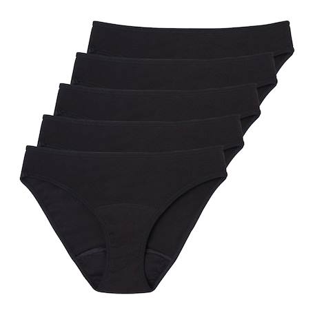 Lot de 5 culottes menstruelles  fille Noir-noir-noir-noir-noir 5 - vertbaudet enfant 