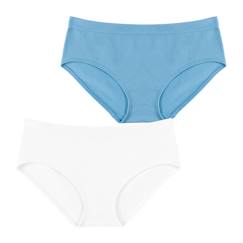 Lot de 2 slips fille sans couture côtelés  - vertbaudet enfant