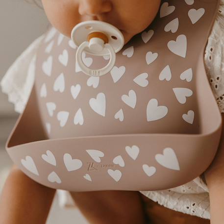 Bavoir en silicone fall in love taupe rose Taupe rose 5 - vertbaudet enfant 